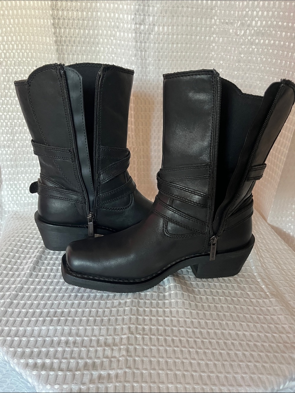 Harley-Davidson Ingleside D87091 Harness Leather Boots Black Women's 8.5M - Picture 3 of 16